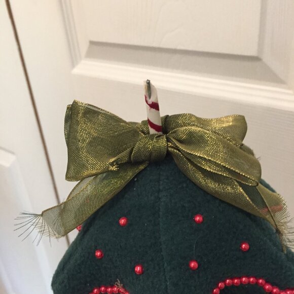 Vintage Handmade 3D Soft Stuffed Plush Fabric Christmas Tree 14” Mini Ornaments - Picture 11 of 11